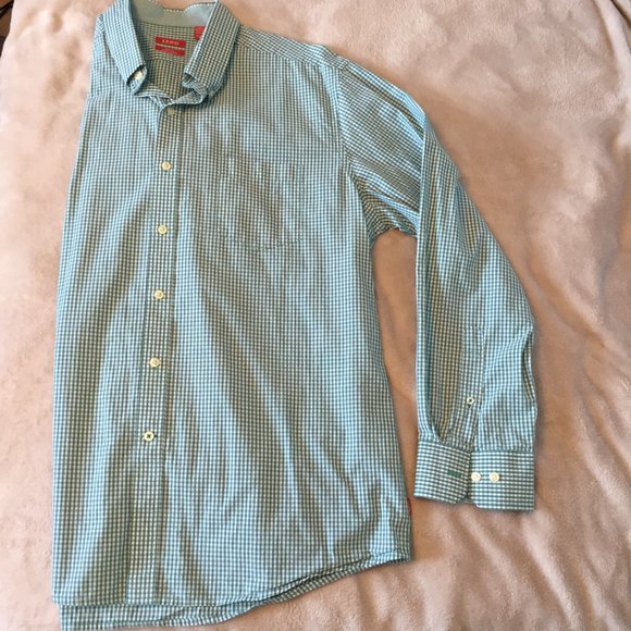 IZOD green/white check  shirt sz XL - Picture 3 of 6